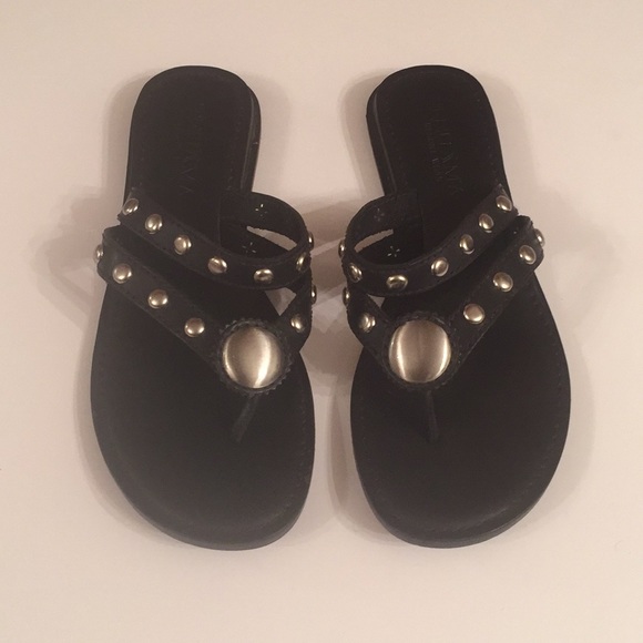 TEHAMA Shoes - Tehama Resort Wear Black Studded Leather Sandals